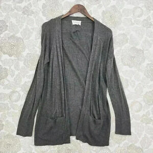 Olive & Oak Womens Charcoal Gray Open Front Cardigan Sweater Medium